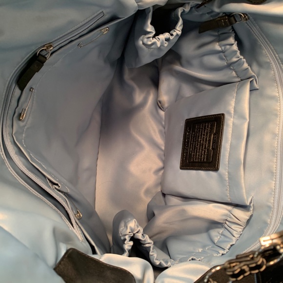 Black leather Coach diaper bag - Picture 6 of 9